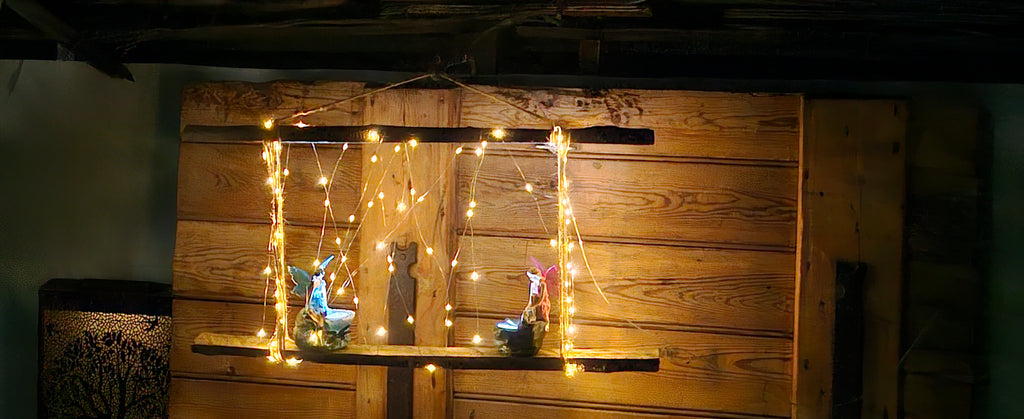 Split Hazel Wood for DIY Fairy Light Display Shelves