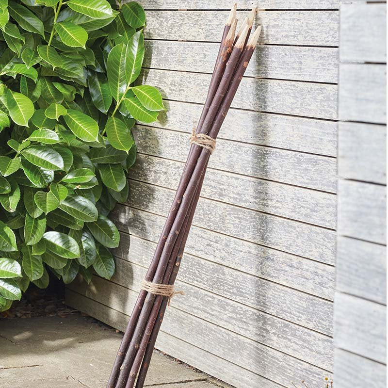 5 x 0.9m (3ft) Wood Gro-Stakes Plants support with Speared-end 5 Pack Willow, Ash, Hazel