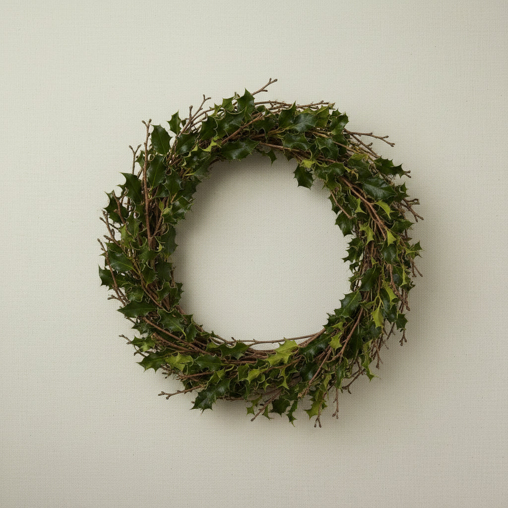 Fresh Cut Holly Sprigs | 20cm | Pack of 10 | Wreaths & Seasonal Crafts